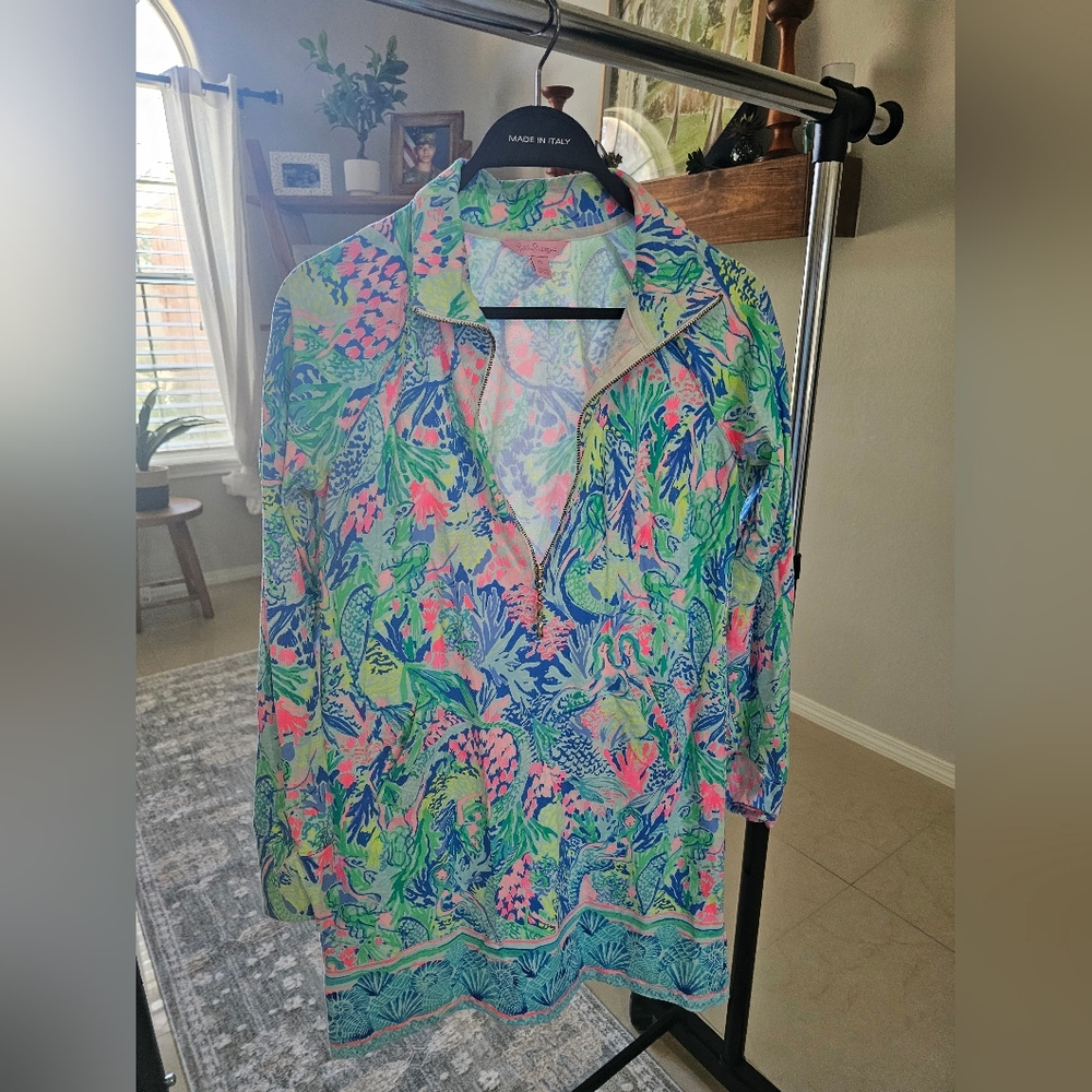Lilly Pulitzer Skipper Popover Dress Multi Mermaids Cove NWT Size XS HTF 🦄